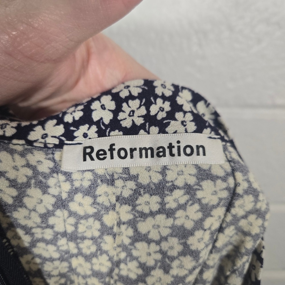 Reformation Zoe Floral Midi Slit Skirt 0 XS‎ Party Beach Casual Boho Zip Cottage - Picture 9 of 9